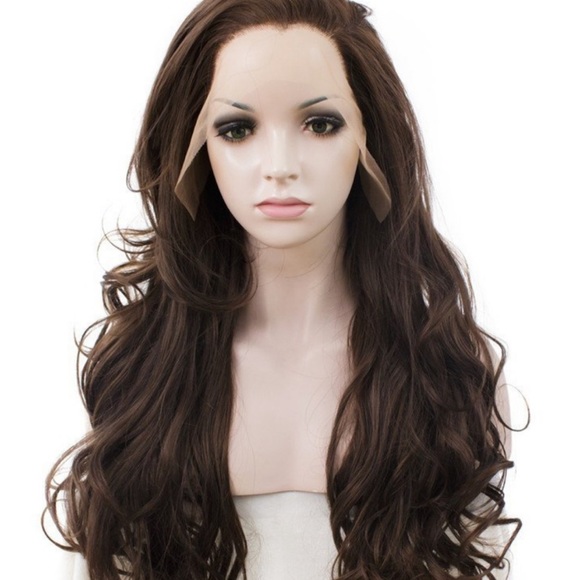 22” BROWN BODY WAVY LACE FRONT WIG NEW
